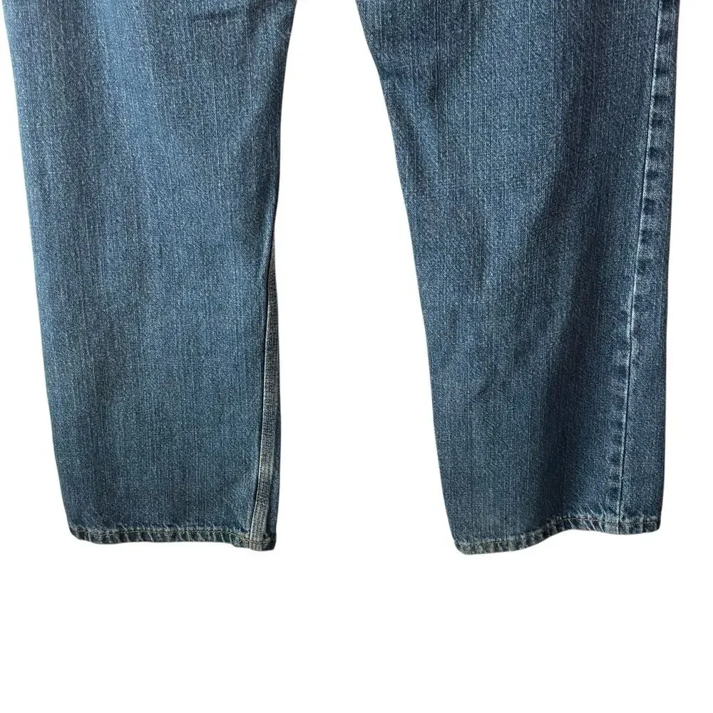 Carhartt Mens Jeans 34 X 31 Blue Straight Leg Medium Wash‎ Work Wear